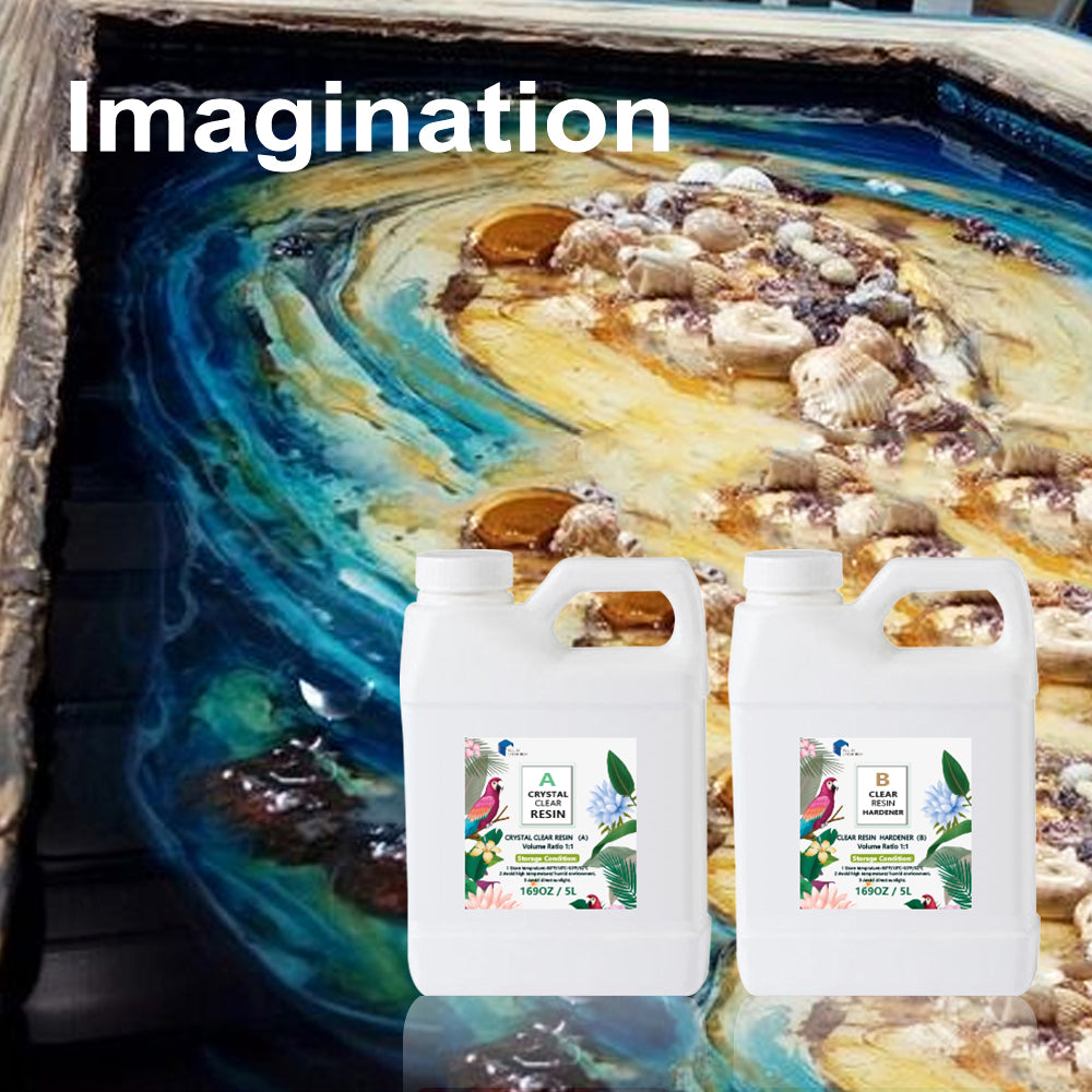 1Ltr Epoxy Resin 1:1 AB Kit Art DIY UV Crafts Glass & Water Clear Epoxy Coating
