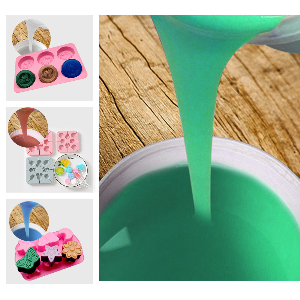 SH25 Liquid Silicone Rubber Mould Making Kit 100:3 Mix - 1Kg 5Kg 10Kg Green