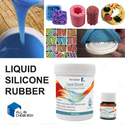 Liquid Silicone Rubber Mould Making Blue White Red Purple Yellow Green 100:3 Mix