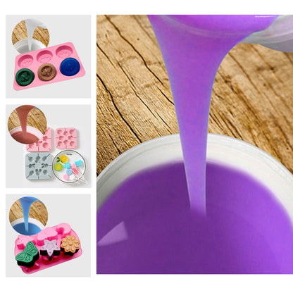 SH25 Liquid Silicone Rubber Mould Making Kit 100:3 Mix - 1Kg 5Kg 10Kg Purple