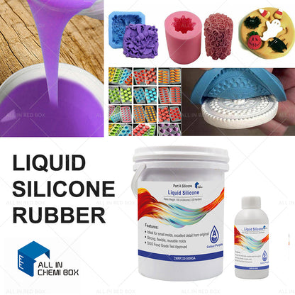 Liquid Silicone Rubber Mould Making Blue White Red Purple Yellow Green 100:3 Mix