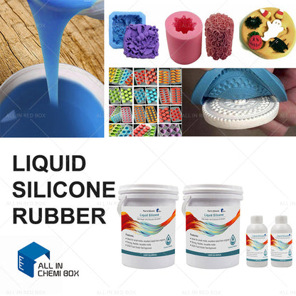 Liquid Silicone Rubber Mould Making Blue White Red Purple Yellow Green 100:3 Mix