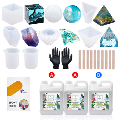 6KG Epoxy Resin UV Ultra Clear Coating Casting Art Craft DIY Kit and Various Mold