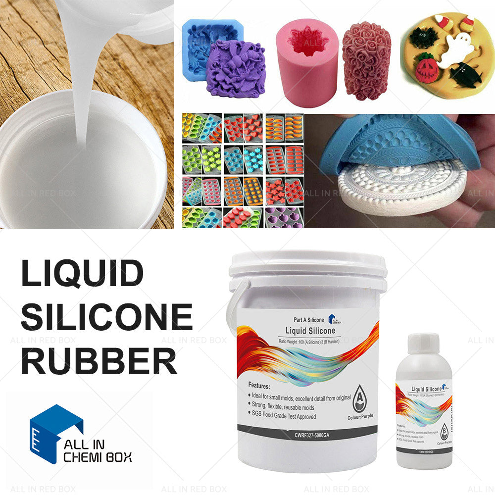 Liquid Silicone Rubber Mould Making Blue White Red Purple Yellow Green 100:3 Mix