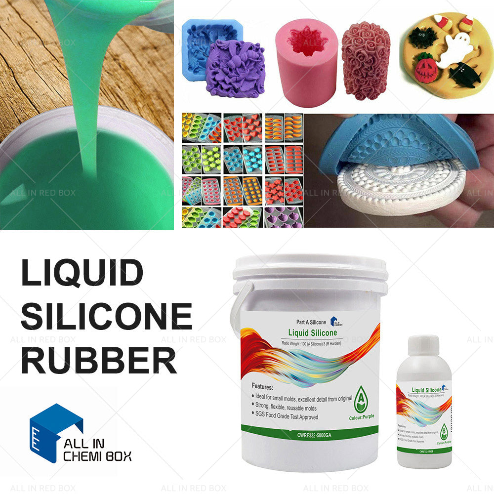 Liquid Silicone Rubber Mould Making Blue White Red Purple Yellow Green 100:3 Mix