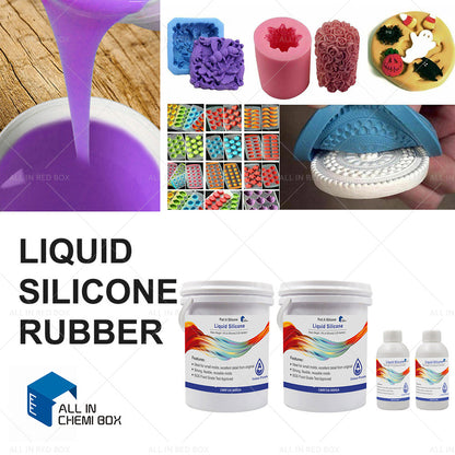 Liquid Silicone Rubber Mould Making Blue White Red Purple Yellow Green 100:3 Mix