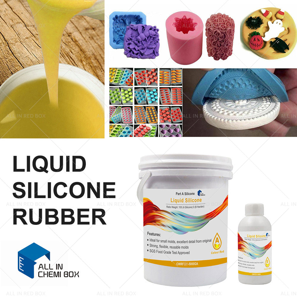 Liquid Silicone Rubber Mould Making Blue White Red Purple Yellow Green 100:3 Mix