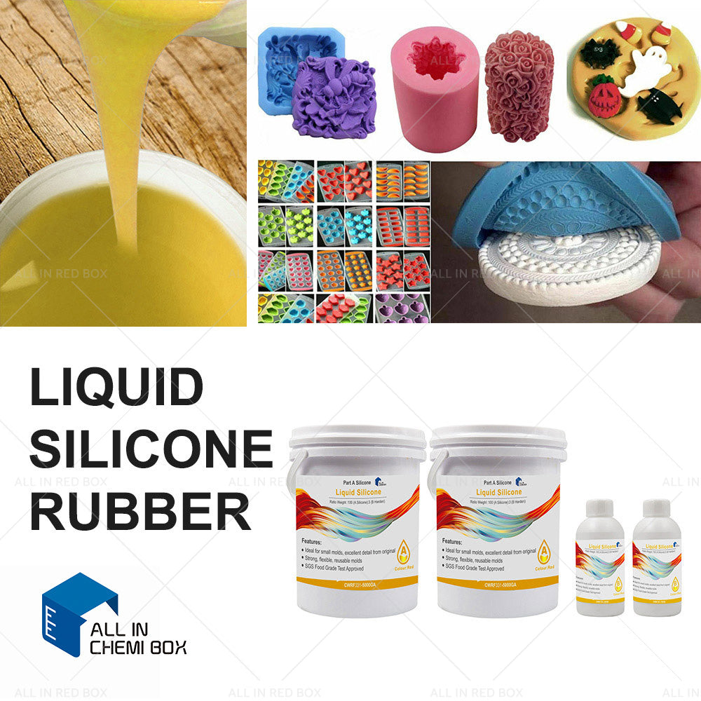 Liquid Silicone Rubber Mould Making Blue White Red Purple Yellow Green 100:3 Mix