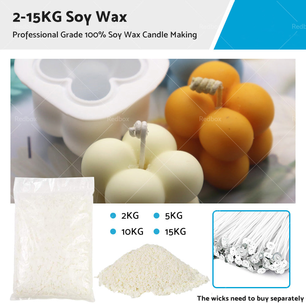 Soy Wax Diy Craft Candle Making 2KG 5KG 10KG 15KG Candlewick 100% Pure & Natural