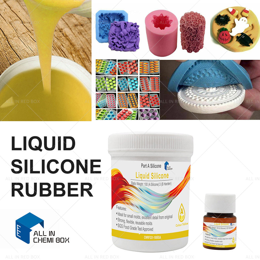 Liquid Silicone Rubber Mould Making Blue White Red Purple Yellow Green 100:3 Mix