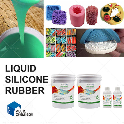 Liquid Silicone Rubber Mould Making Blue White Red Purple Yellow Green 100:3 Mix