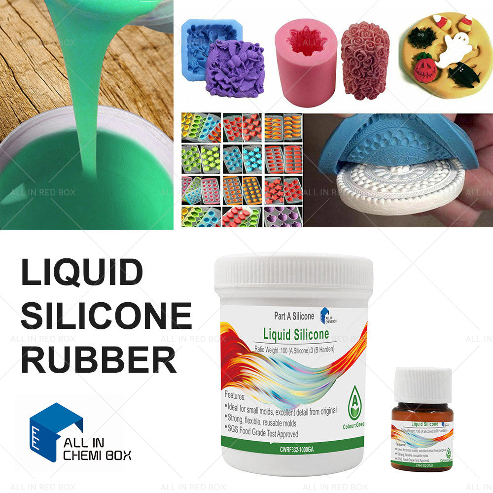 Liquid Silicone Rubber Mould Making Blue White Red Purple Yellow Green 100:3 Mix