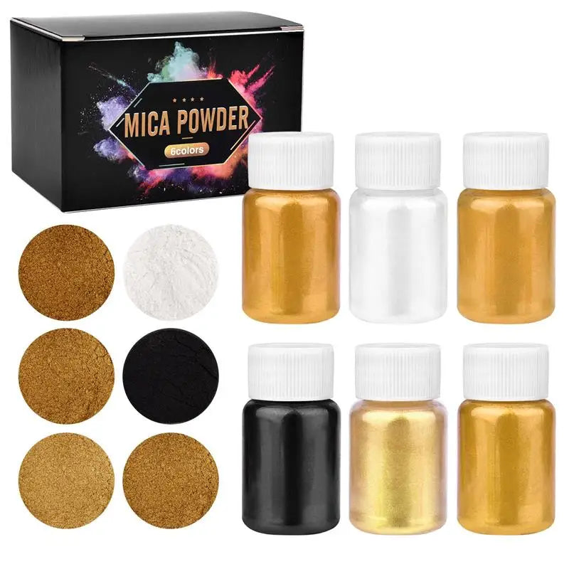 6 Colors/Set Pearl Powder Pigment DIY Epoxy Resin Mold Colorant Dye Mineral Powder Epoxy Resin Dye Pearl Pigment Glitter Crafts