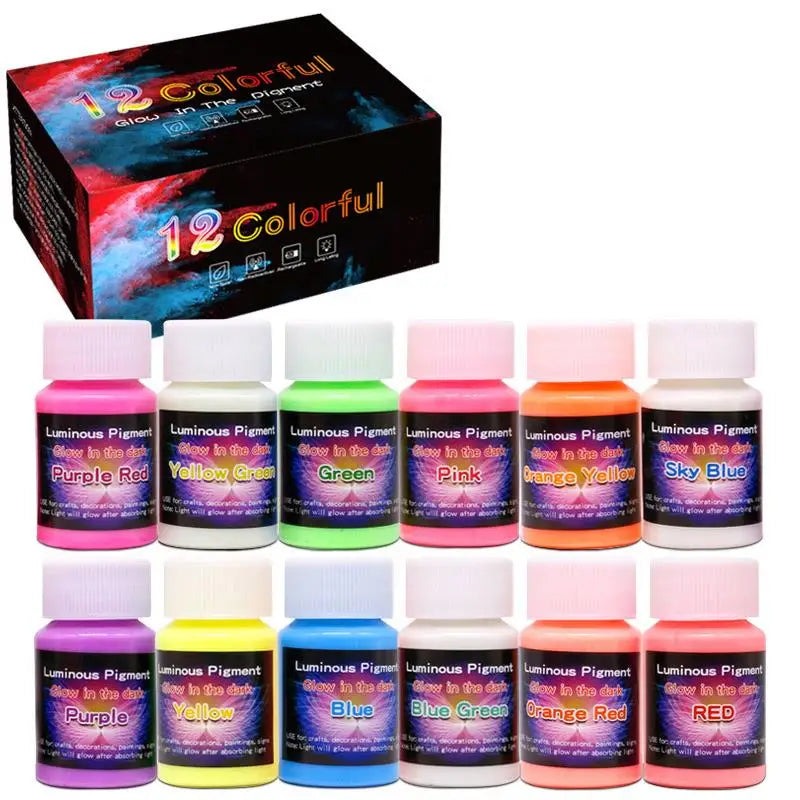 Luminous Epoxy Resin Pigment Kit Glow In Dark DIY Resin Mold Glitter Powder Acrylic Paints Colorant Dye Jewelry Making Pigment