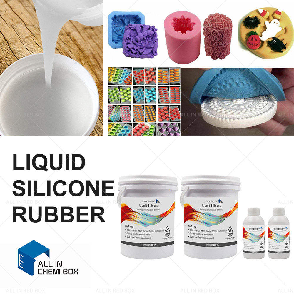 Liquid Silicone Rubber Mould Making Blue White Red Purple Yellow Green 100:3 Mix