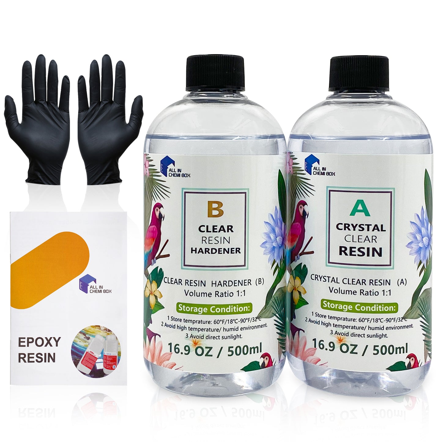 1L 1:1 AB Epoxy Resin Art Coating UV Kit and 12 Colors Pigment Paste Ink Solid Colour Liquid