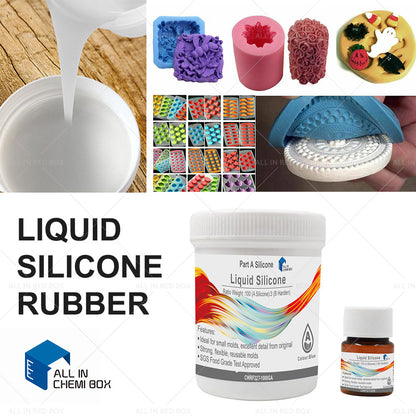 Liquid Silicone Rubber Mould Making Blue White Red Purple Yellow Green 100:3 Mix