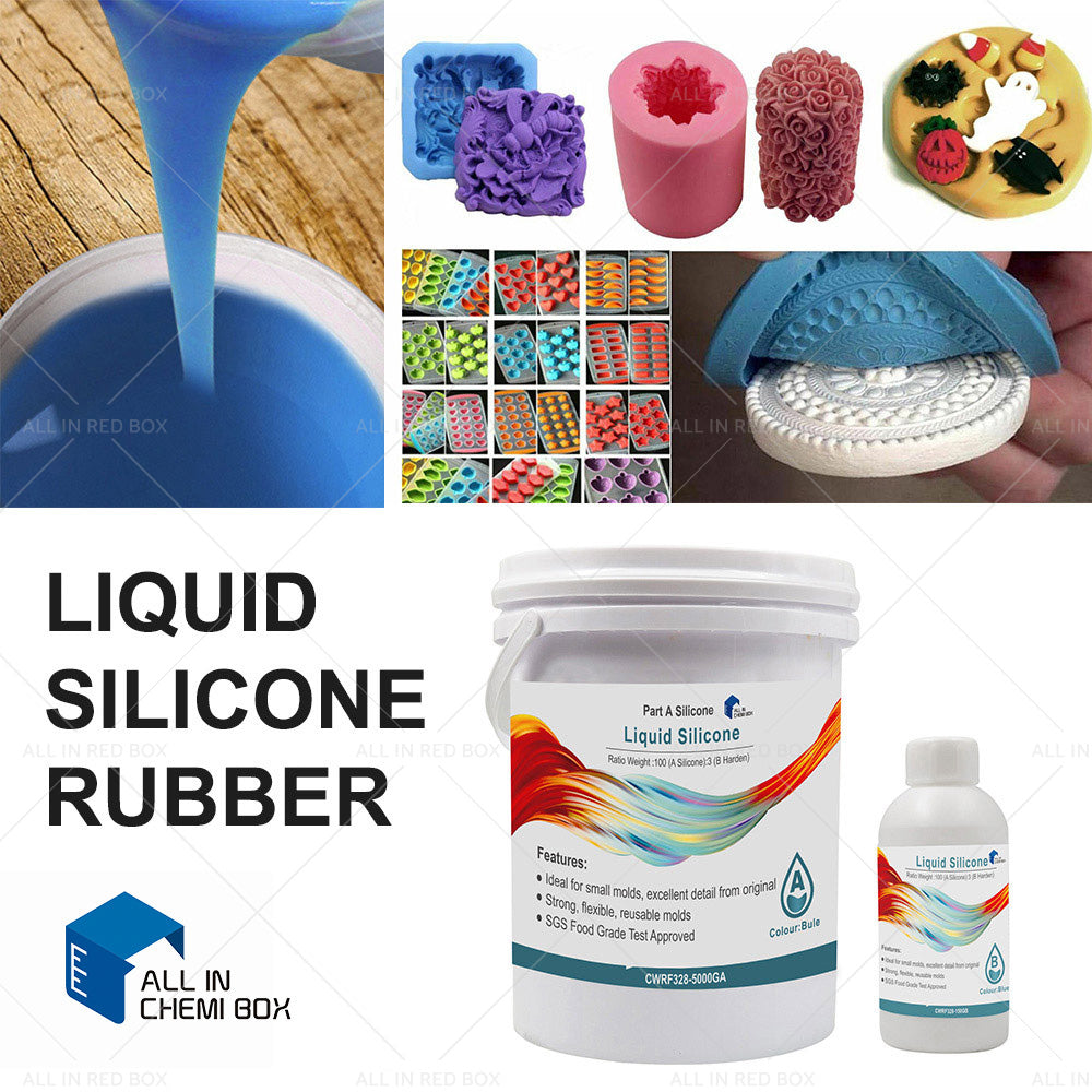 Liquid Silicone Rubber Mould Making Blue White Red Purple Yellow Green 100:3 Mix