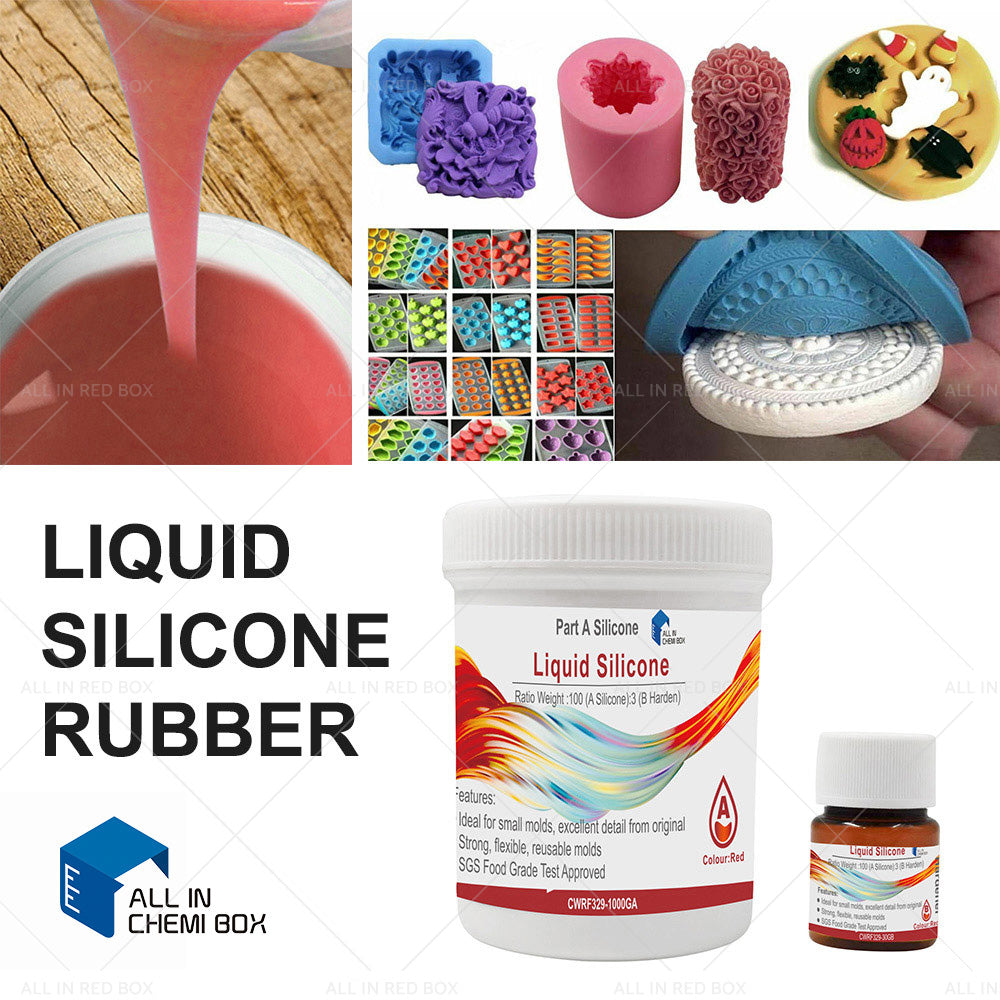 Liquid Silicone Rubber Mould Making Blue White Red Purple Yellow Green 100:3 Mix