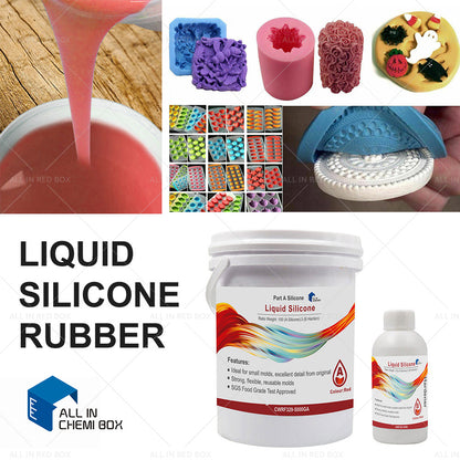 Liquid Silicone Rubber Mould Making Blue White Red Purple Yellow Green 100:3 Mix