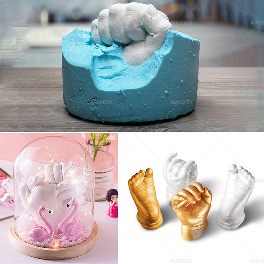 KEEPSAKE HANDS ART DIY CASTING KIT 3D Plaster Statue 100% Safe for Baby and Adult - 400 Clone Powder and 1000G Model Powder