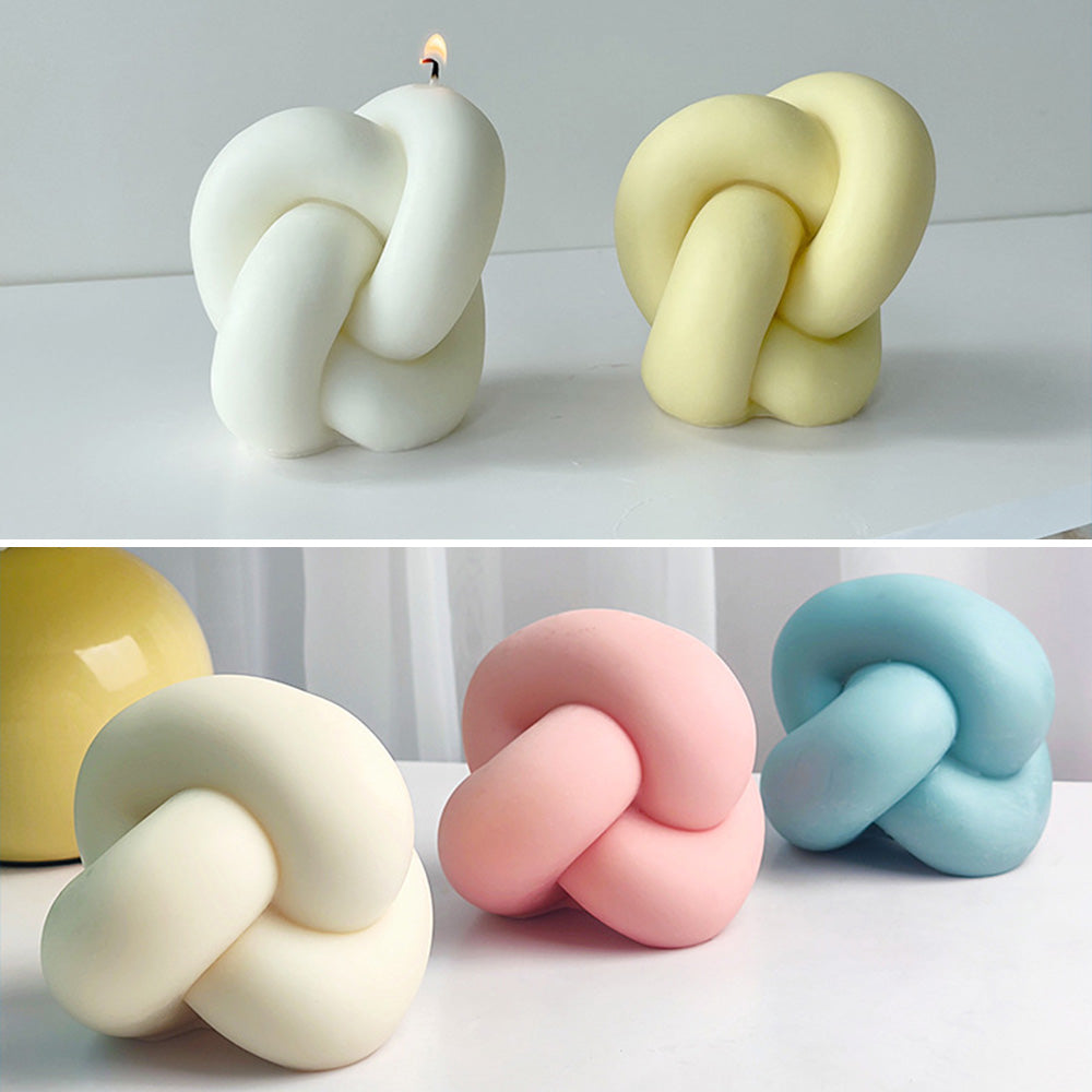 Large Knot Candle MOLD Spiral Tie Rope Ball Twisted Silicone Gypsum Aromatherapy