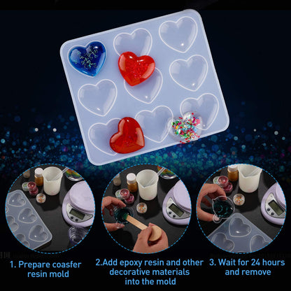 Heart Silicone Pendant Mold Necklace Jewelry Resin Mould Casting Craft DIY Tool