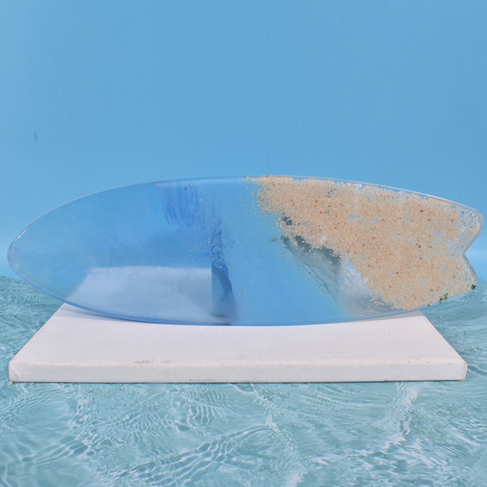 Surfboard Silicone Epoxy Resin Tray Mold Surf Board DIY Ocean Wave Serving Board