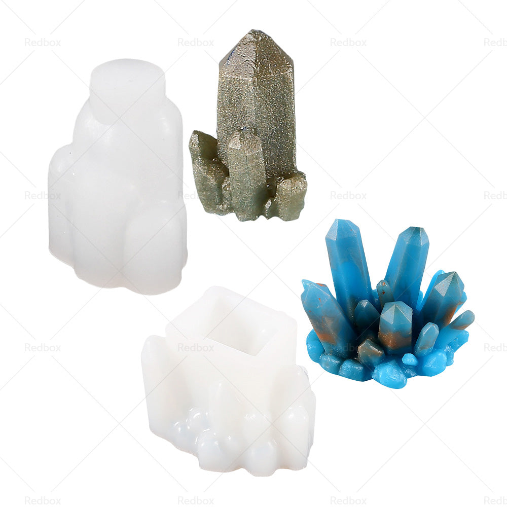 Silicone Epoxy Resin Mold Crystal Cluster Quartz Rock Column Icicle Stone Gem