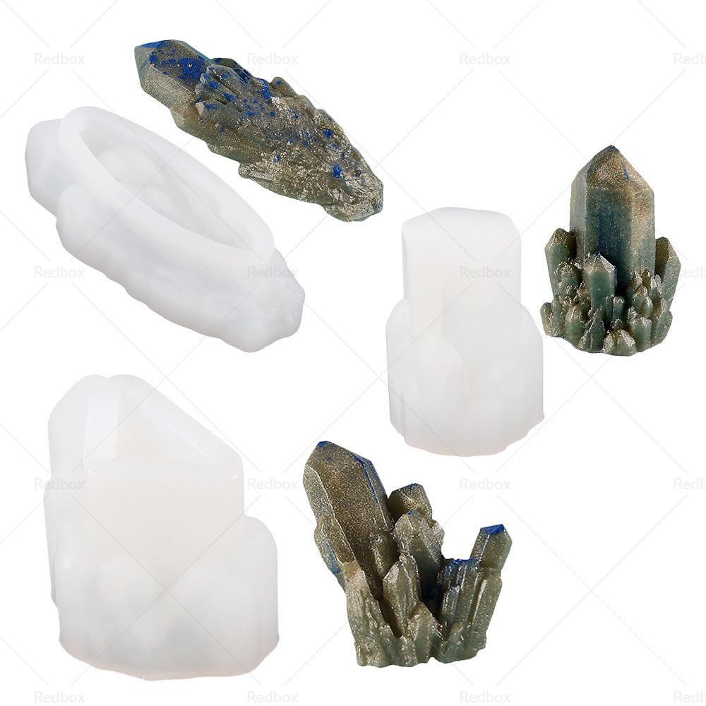 Silicone Epoxy Resin Mold Crystal Cluster Quartz Rock Column Icicle Stone Gem