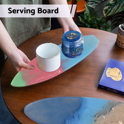 Surfboard Silicone Epoxy Resin Tray Mold Surf Board DIY Ocean Wave Serving Board