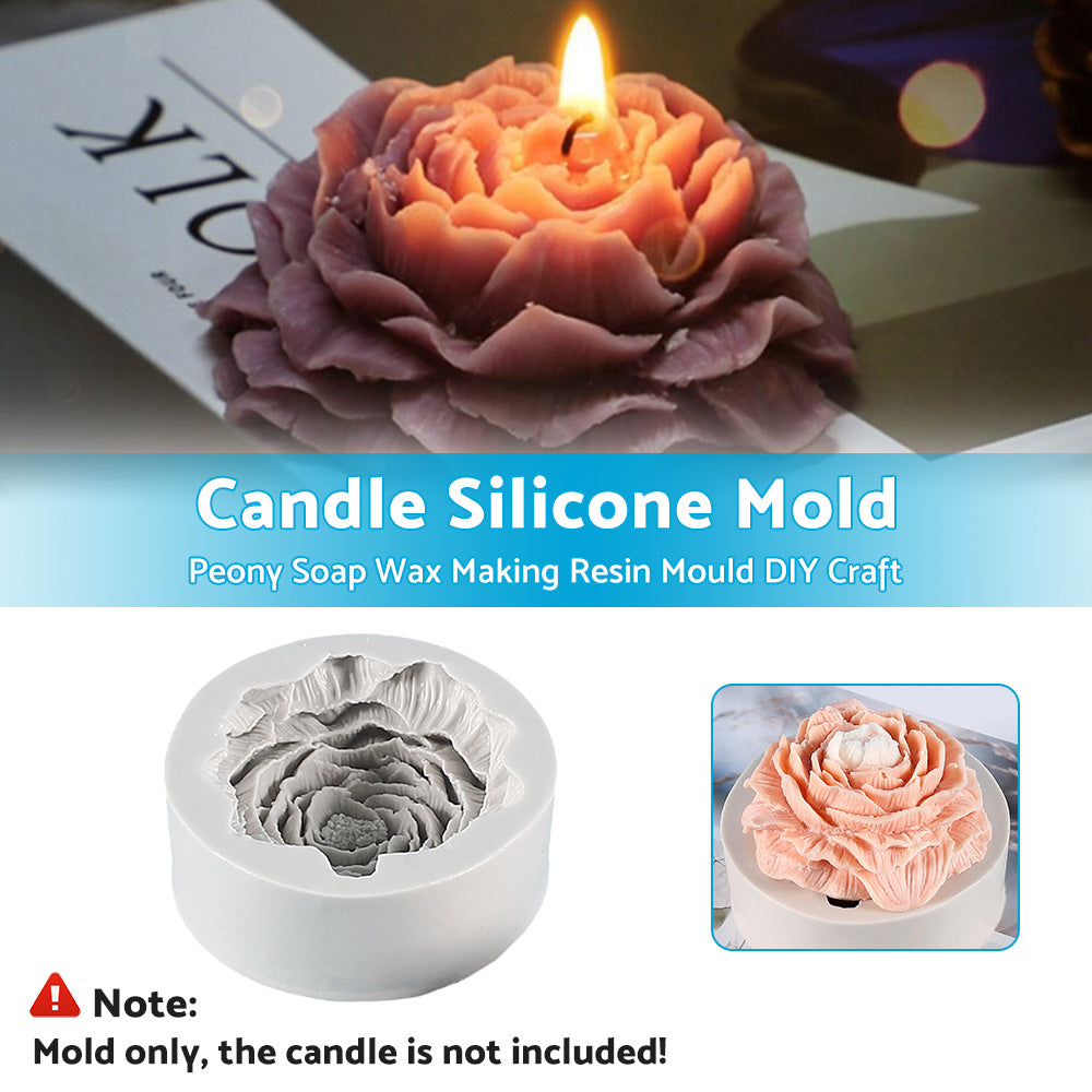 Silicone Peony Aromatherapy Soap Wax Candle MOLD Making Resin Mould DIY Craft