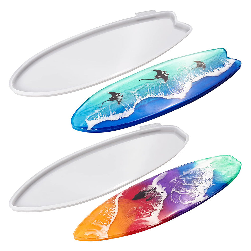 Surfboard Silicone Epoxy Resin Tray Mold Surf Board DIY Ocean Wave Serving Board