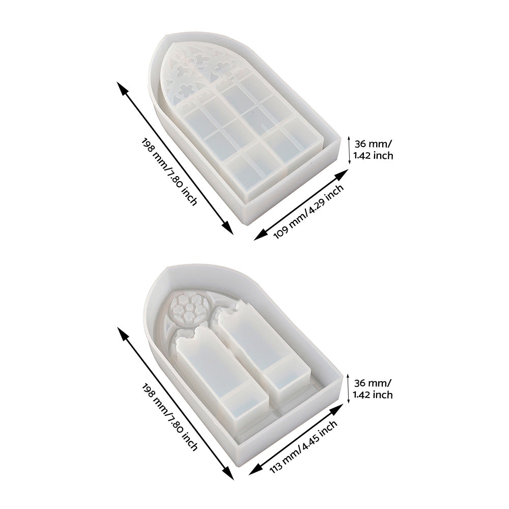 Epoxy Resin Mold Church Window Silicone Dish Trinket Tray Jewelry Container