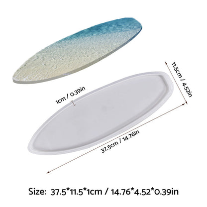 Surfboard Silicone Epoxy Resin Tray Mold Surf Board DIY Ocean Wave Serving Board